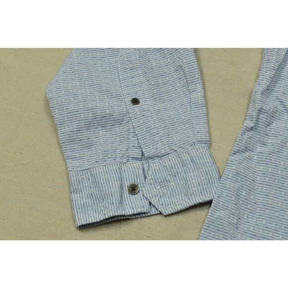 Calvin Klein Jeans Men's Regular Size XXL Blue White Pinstripe Button Shirt - Picture 5 of 8